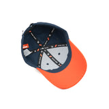 HEAD GEAR NAVY BLUE ORANGE DUAL TONE STRUCTURED CAP