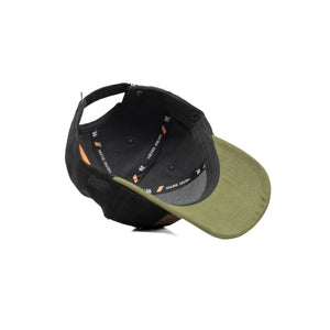 HEAD GEAR BLACK OLIVE LEATHER PATCH CAP