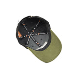 HEAD GEAR BLACK OLIVE LEATHER PATCH CAP
