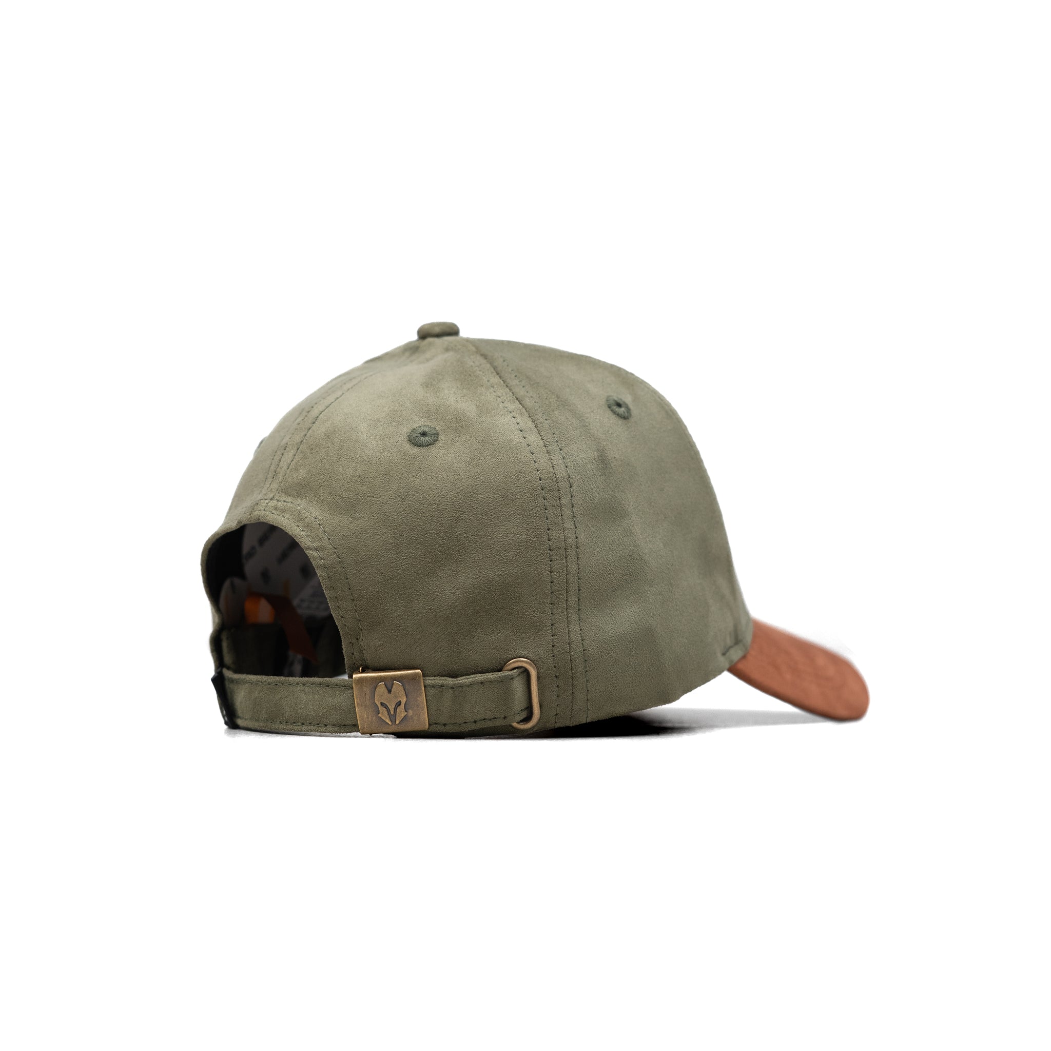 HEAD GEAR OLIVE BROWN LEATHER PATCH CAP