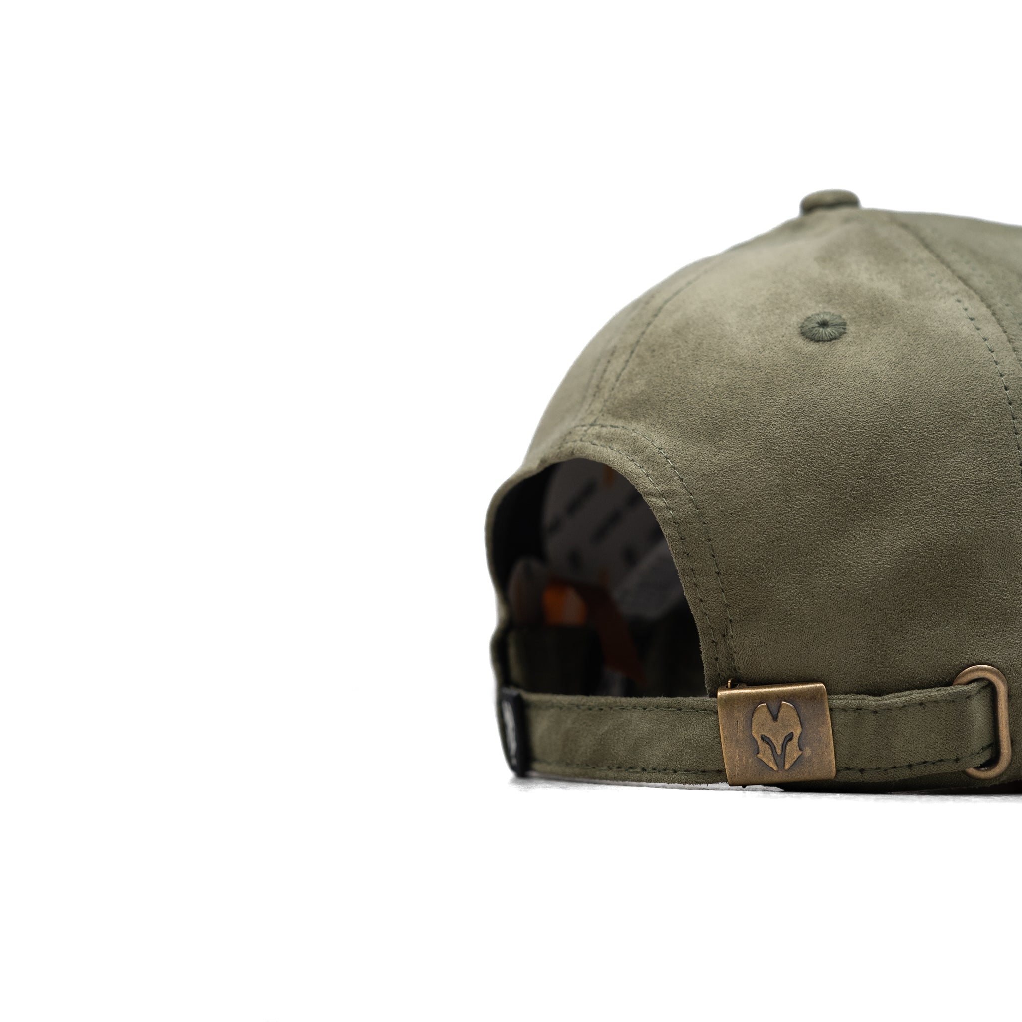 HEAD GEAR OLIVE BROWN LEATHER PATCH CAP