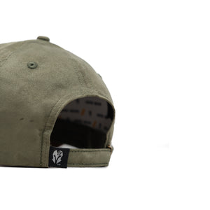 HEAD GEAR OLIVE BROWN LEATHER PATCH CAP