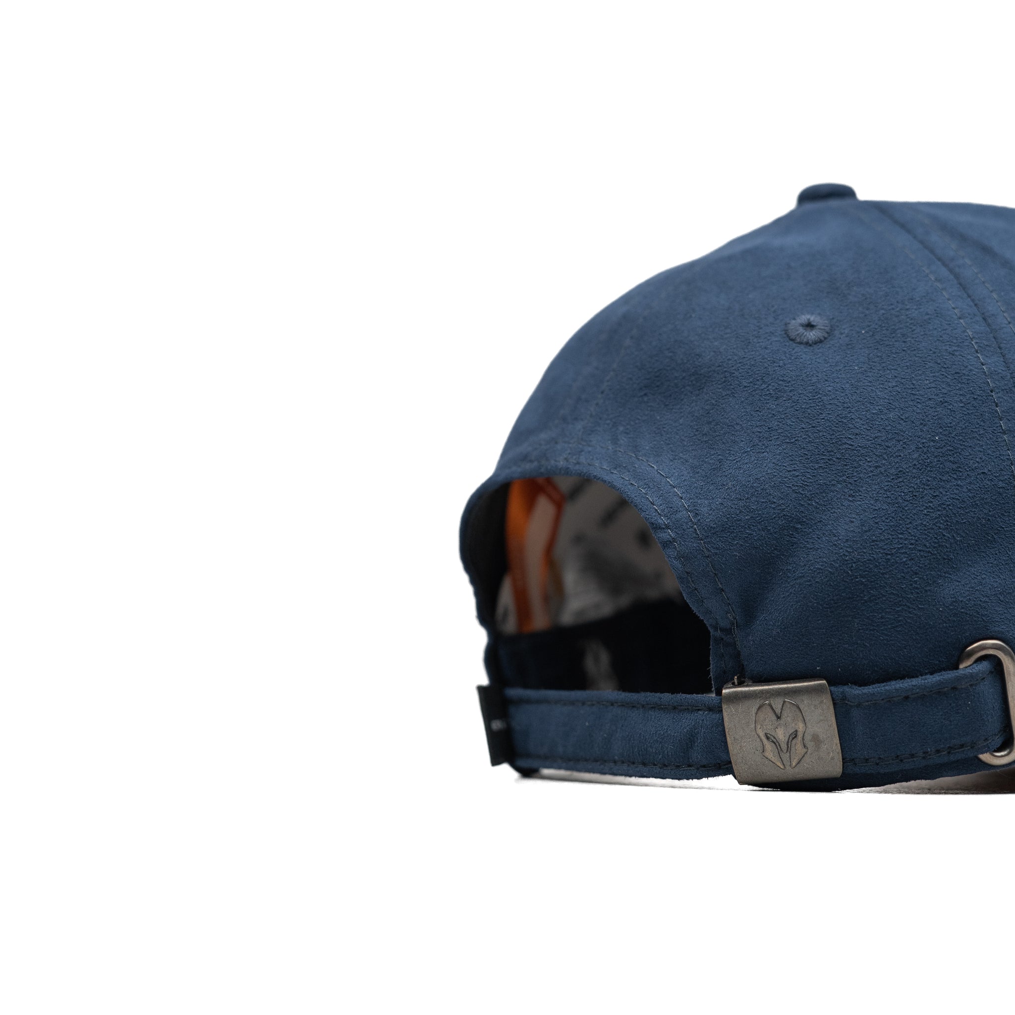 HEAD GEAR NAVY BLUE BROWN LEATHER PATCH CAP