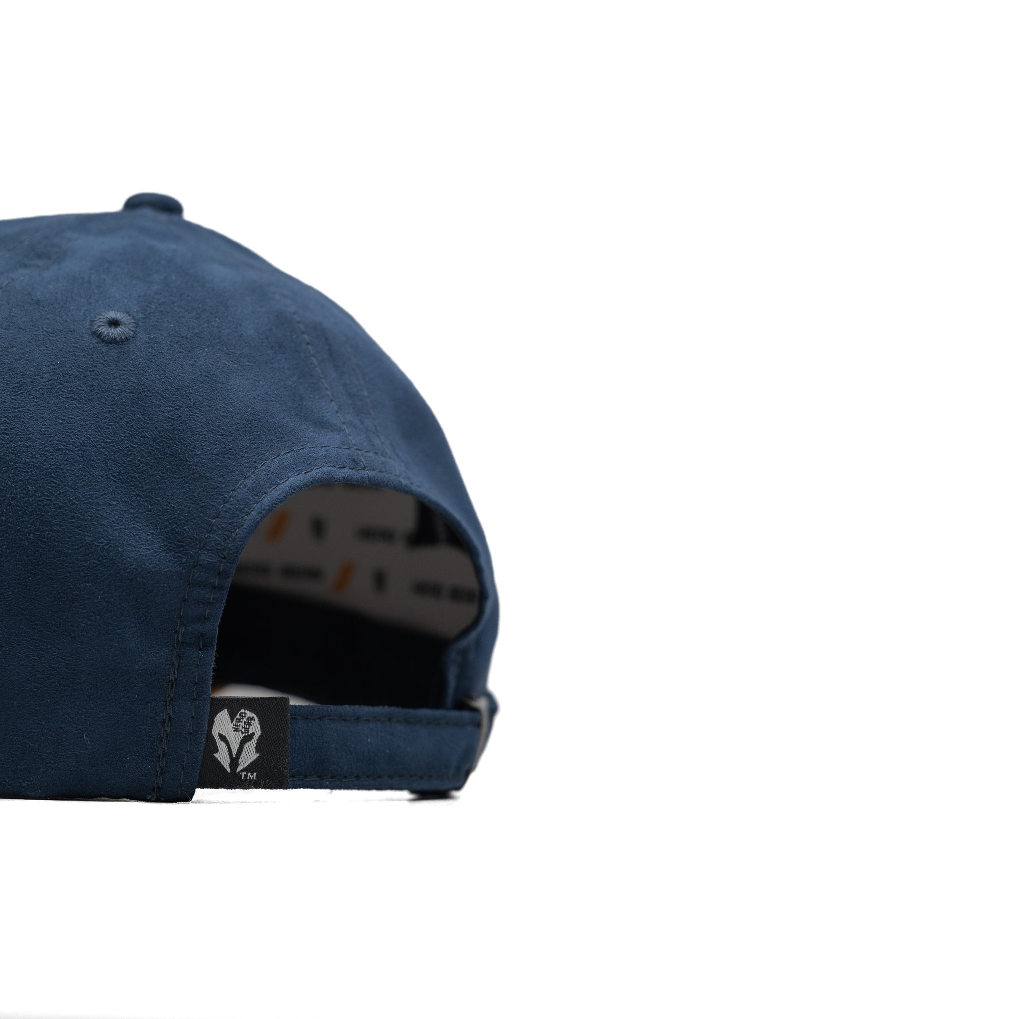 HEAD GEAR NAVY BLUE BROWN LEATHER PATCH CAP