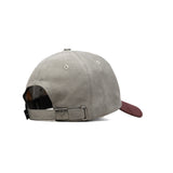 HEAD GEAR LIGHT GREY TUSCAN RED LEATHER PATCH CAP