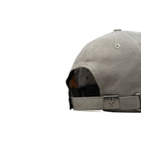 HEAD GEAR LIGHT GREY TUSCAN RED LEATHER PATCH CAP