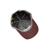 HEAD GEAR LIGHT GREY TUSCAN RED LEATHER PATCH CAP