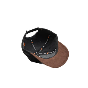 HEAD GEAR BLACK CHOCOLATE LEATHER PATCH CAP