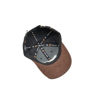 HEAD GEAR BLACK CHOCOLATE LEATHER PATCH CAP