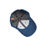 HEAD GEAR NAVY BLUE STRUCTURED RUSTIC METAL PATCH CAP