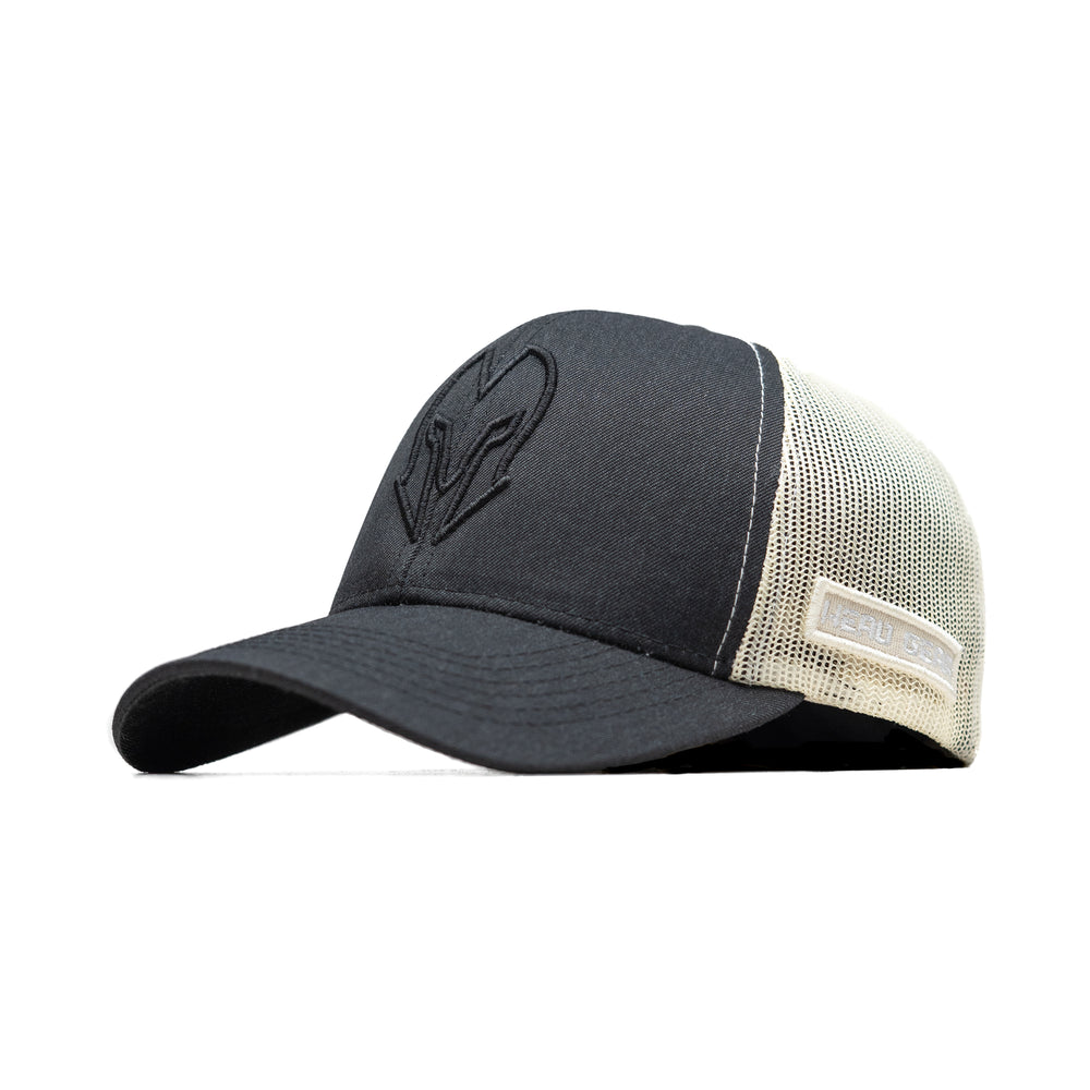 HEAD GEAR GREY BASEBALL TRUCKER CAP