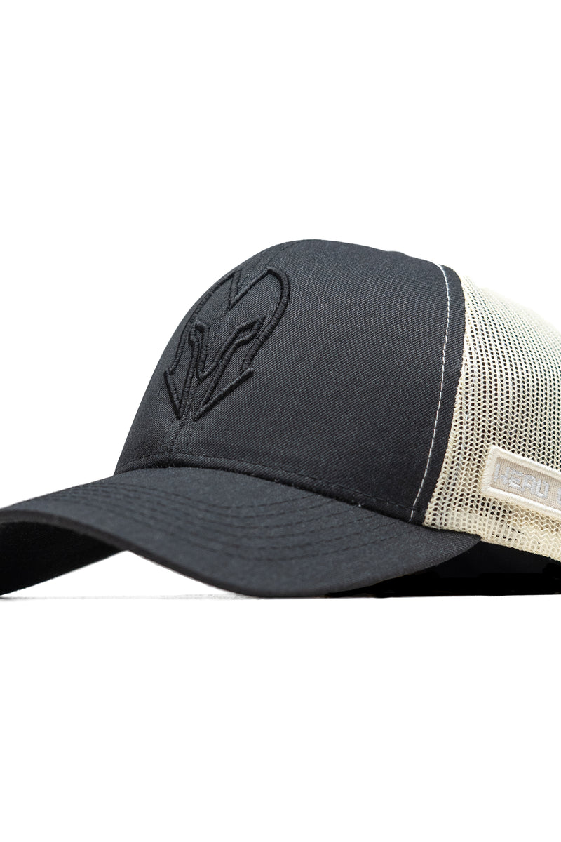 HEAD GEAR GREY BASEBALL TRUCKER CAP