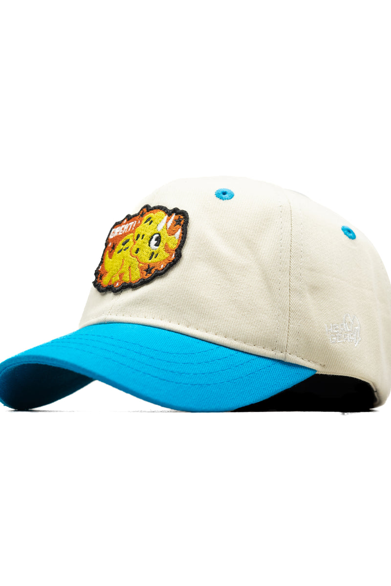 HEAD GEAR WHITE AND BLUE DINOSAUR EDITION KIDS CAP