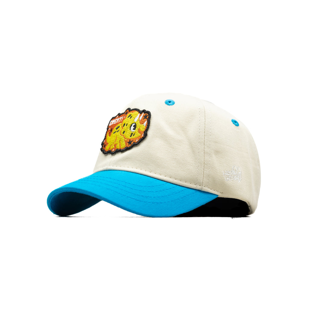 HEAD GEAR WHITE AND BLUE DINOSAUR EDITION KIDS CAP