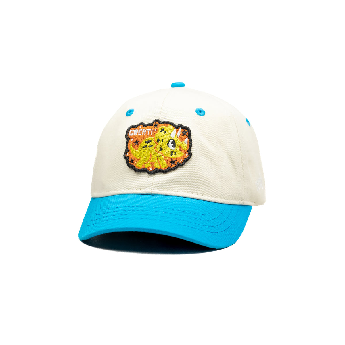 HEAD GEAR WHITE AND BLUE DINOSAUR EDITION KIDS CAP