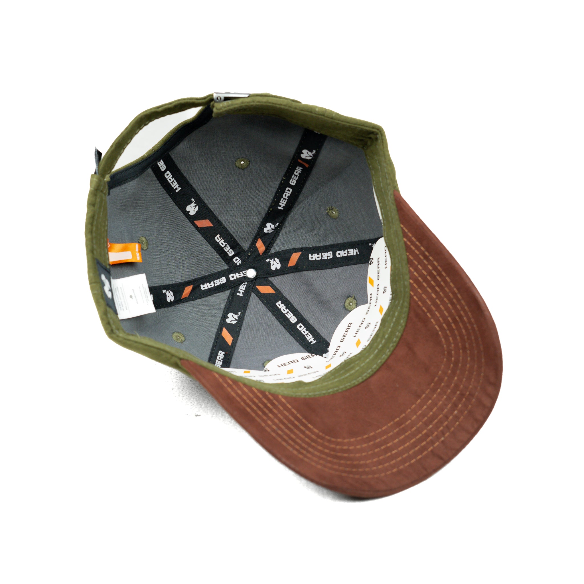 HEAD GEAR OLIVE BROWN DUAL TONE RUSTIC METAL CAP