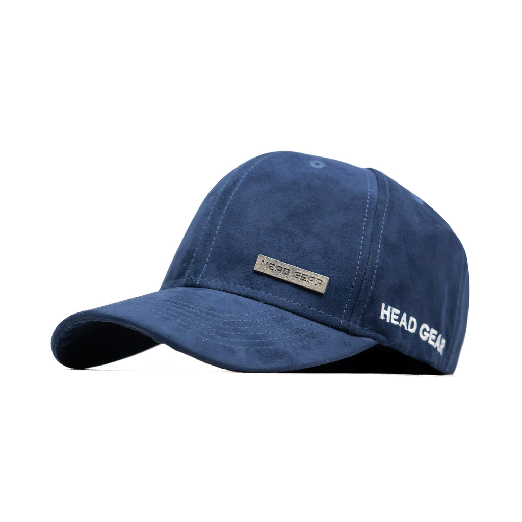 HEAD GEAR NAVY BLUE STRUCTURED RUSTIC METAL PATCH CAP