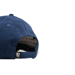 HEAD GEAR NAVY BLUE STRUCTURED RUSTIC METAL PATCH CAP