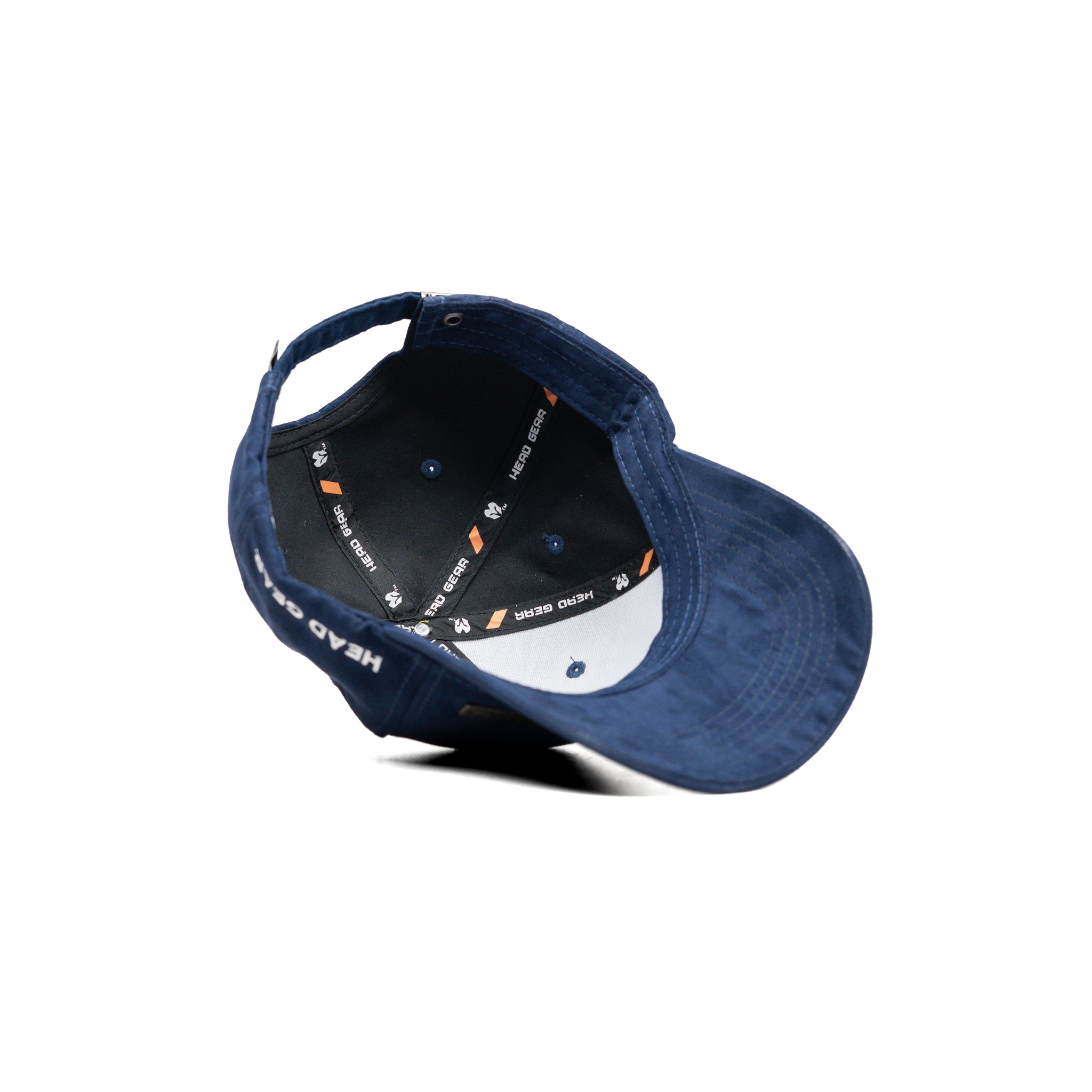 HEAD GEAR NAVY BLUE STRUCTURED RUSTIC METAL PATCH CAP