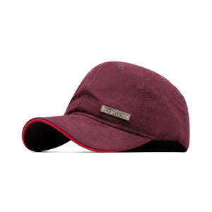 HEAD GEAR MAROON RUSTIC METAL PATCH SANDWICH CAP