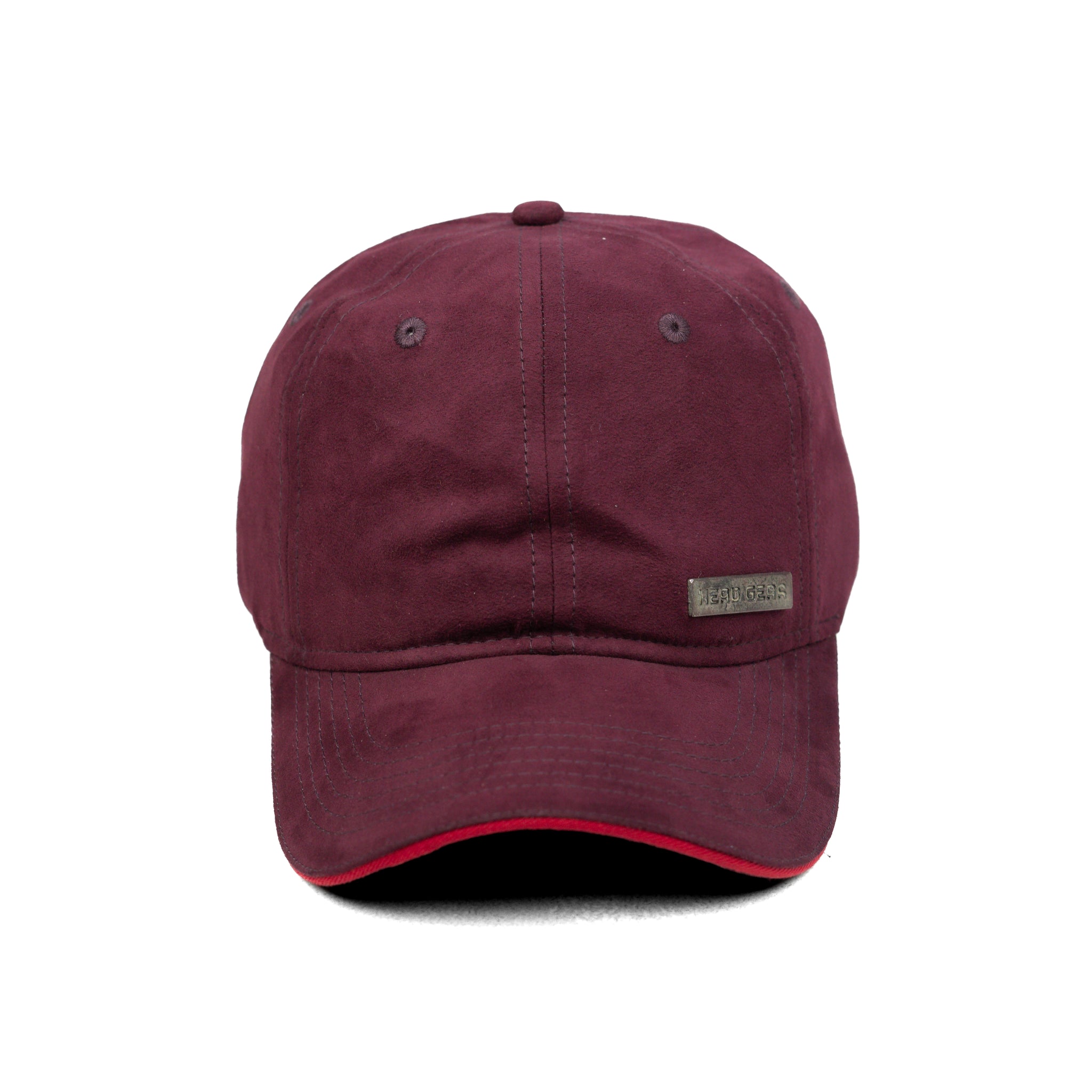 HEAD GEAR MAROON RUSTIC METAL PATCH SANDWICH CAP