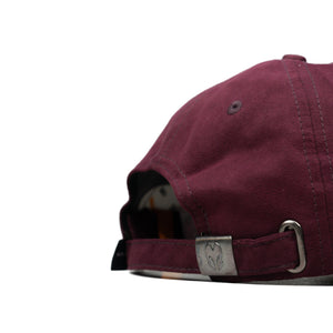 HEAD GEAR MAROON RUSTIC METAL PATCH SANDWICH CAP