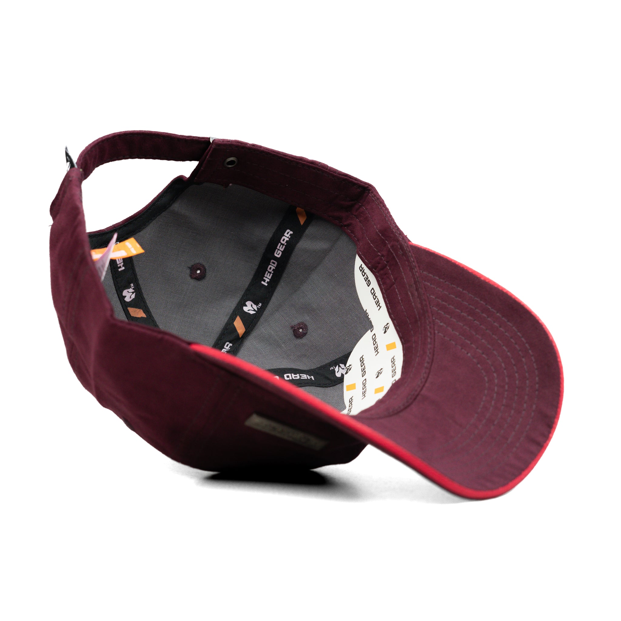 HEAD GEAR MAROON RUSTIC METAL PATCH SANDWICH CAP