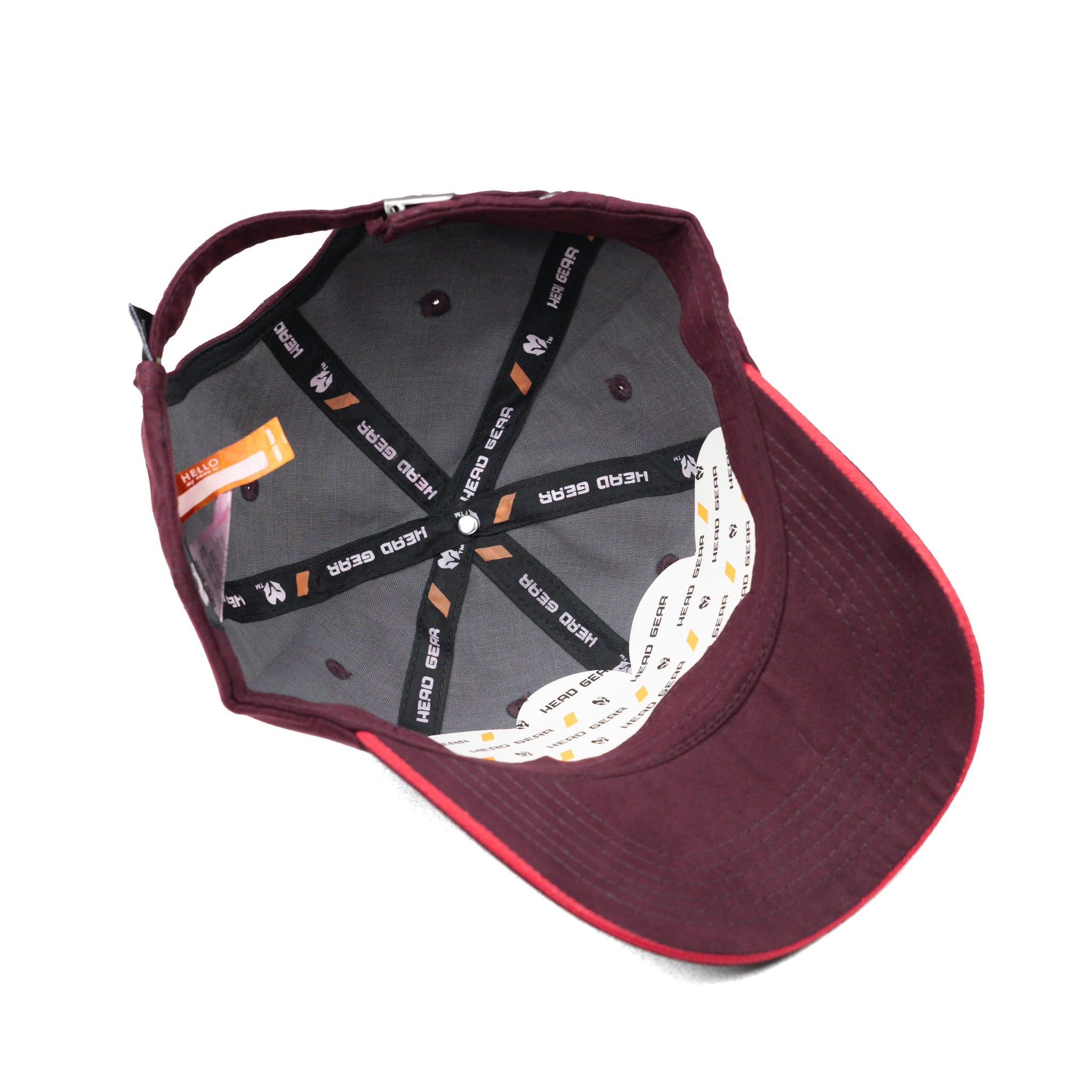 HEAD GEAR MAROON RUSTIC METAL PATCH SANDWICH CAP