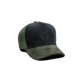 HEAD GEAR BLACK AND OLIVE DUAL TONE TRUCKER CAP