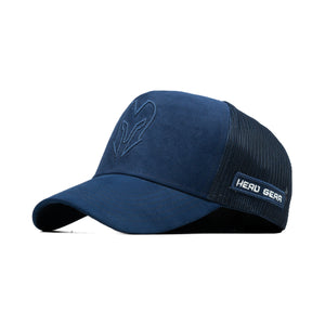 HEAD GEAR BLUE SUPER SUEDE TRUCKER CAP