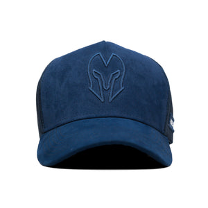 HEAD GEAR BLUE SUPER SUEDE TRUCKER CAP