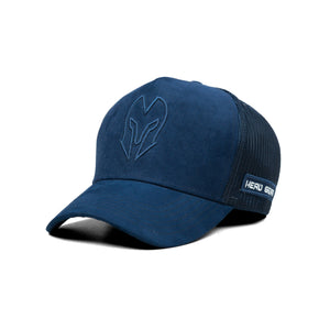 HEAD GEAR BLUE SUPER SUEDE TRUCKER CAP