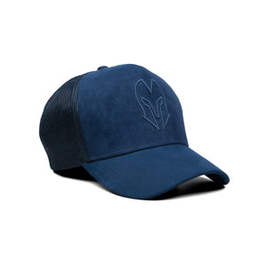 HEAD GEAR BLUE SUPER SUEDE TRUCKER CAP