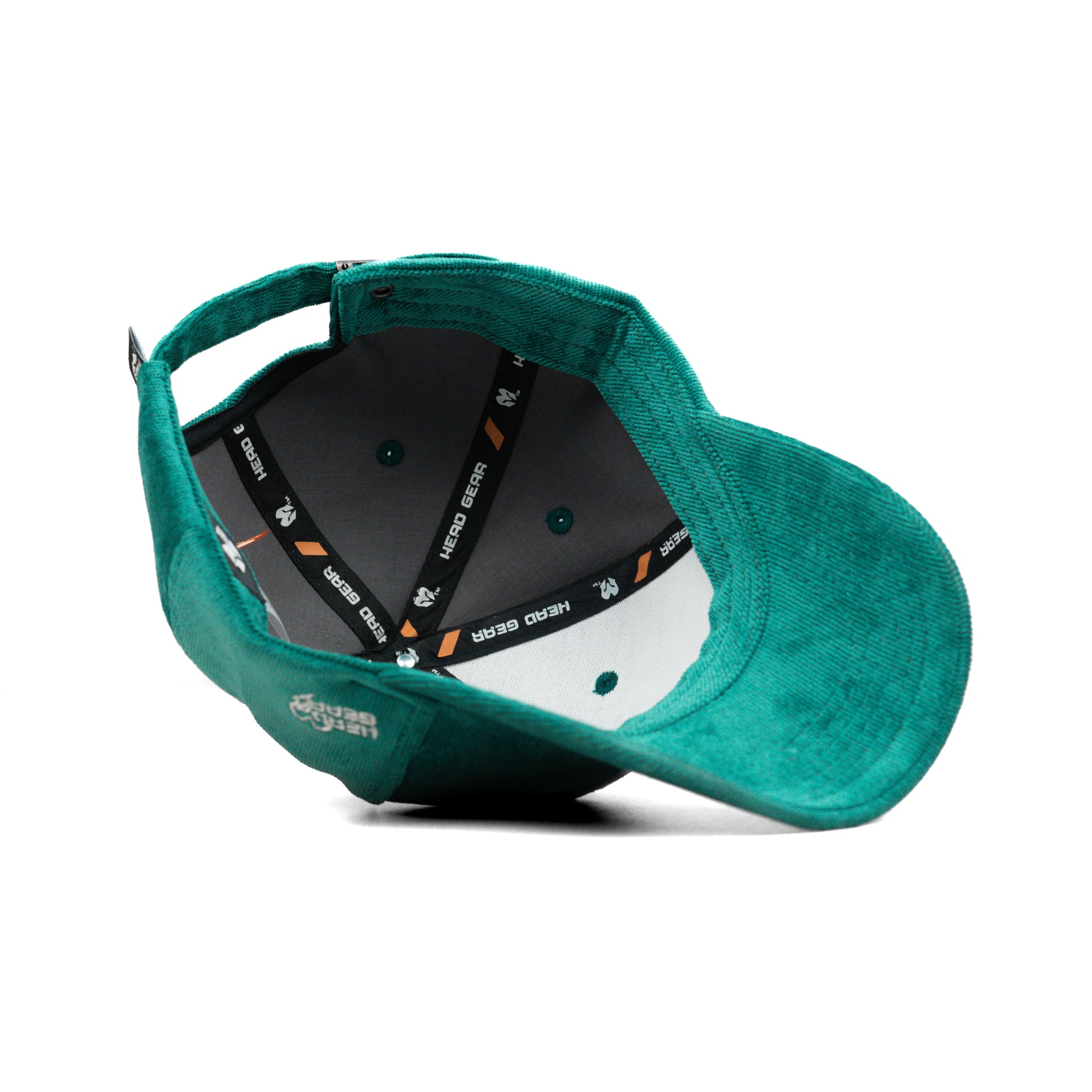 HEAD GEAR SILVER JUNGLE GREEN SUEDE CORD LIMITED EDITION CAP