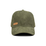 HEAD GEAR OLIVE STRUCTURED LEATHER PATCH FITTED CAP