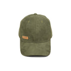 HEAD GEAR OLIVE STRUCTURED LEATHER PATCH FITTED CAP