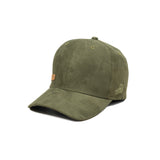 HEAD GEAR OLIVE STRUCTURED LEATHER PATCH FITTED CAP