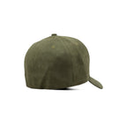 HEAD GEAR OLIVE STRUCTURED LEATHER PATCH FITTED CAP