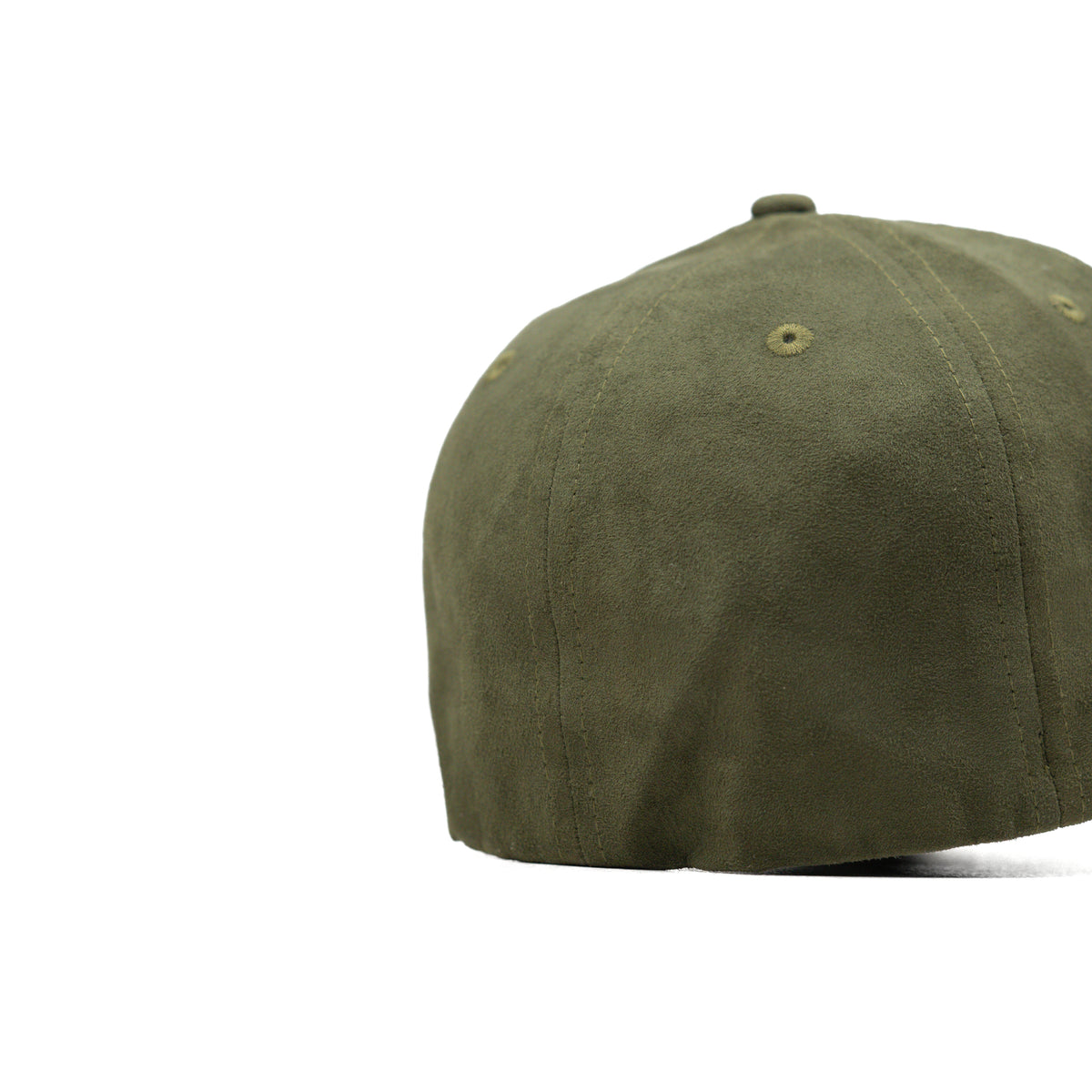 HEAD GEAR OLIVE STRUCTURED LEATHER PATCH FITTED CAP