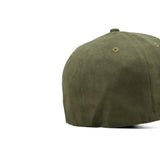 HEAD GEAR OLIVE STRUCTURED LEATHER PATCH FITTED CAP