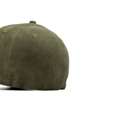 HEAD GEAR OLIVE STRUCTURED LEATHER PATCH FITTED CAP