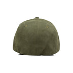 HEAD GEAR OLIVE STRUCTURED LEATHER PATCH FITTED CAP