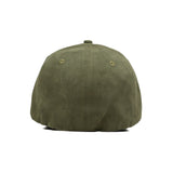 HEAD GEAR OLIVE STRUCTURED LEATHER PATCH FITTED CAP