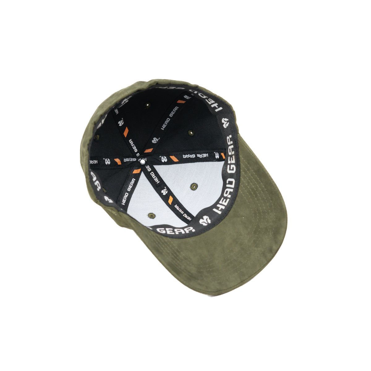 HEAD GEAR OLIVE STRUCTURED LEATHER PATCH FITTED CAP