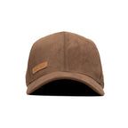 HEAD GEAR BROWN STRUCTURED LEATHER PATCH FITTED CAP