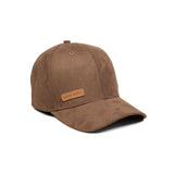 HEAD GEAR BROWN STRUCTURED LEATHER PATCH FITTED CAP