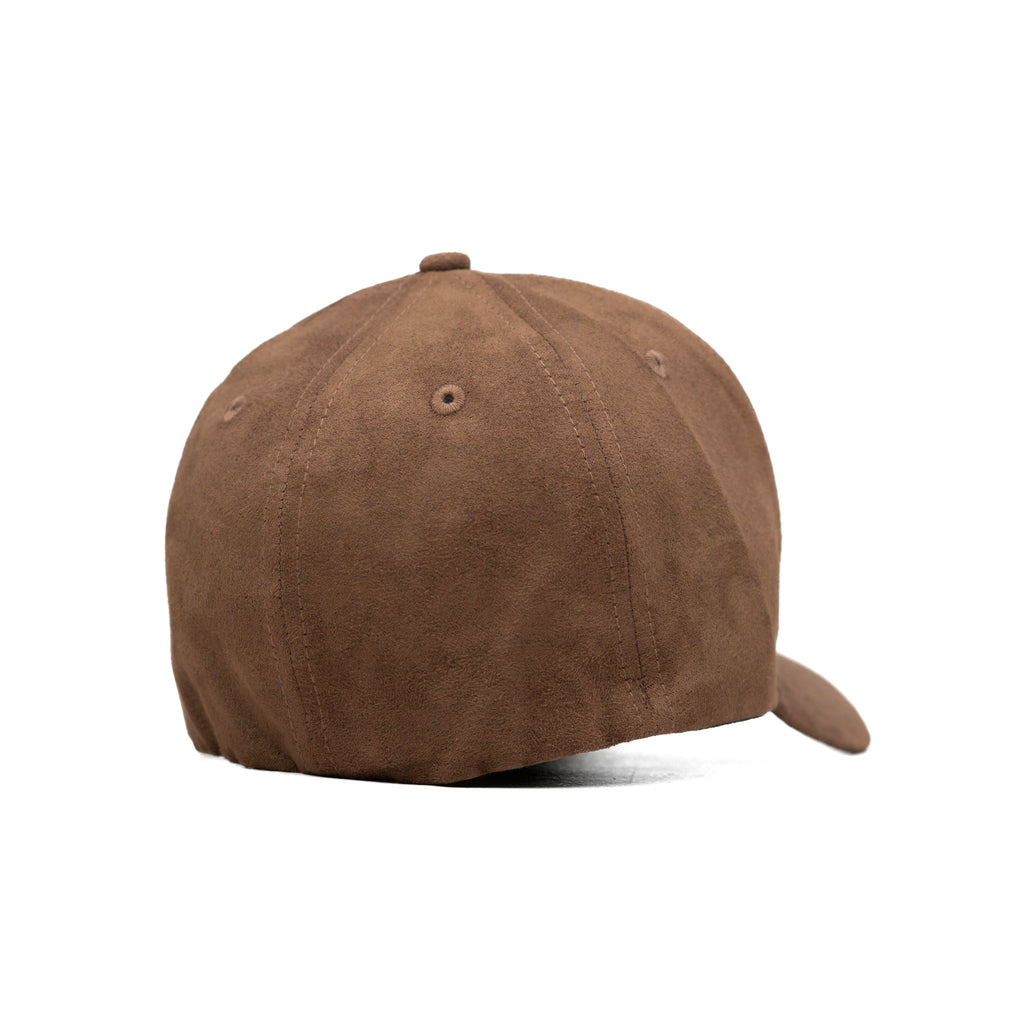 HEAD GEAR BROWN STRUCTURED LEATHER PATCH FITTED CAP