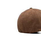 HEAD GEAR BROWN STRUCTURED LEATHER PATCH FITTED CAP