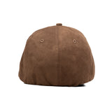 HEAD GEAR BROWN STRUCTURED LEATHER PATCH FITTED CAP