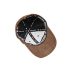 HEAD GEAR BROWN STRUCTURED LEATHER PATCH FITTED CAP